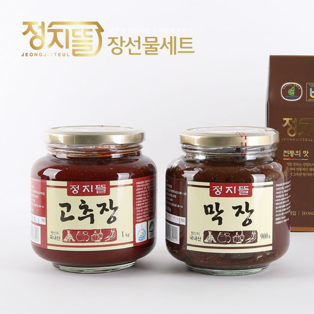 원주 정지뜰 전통 고추장,정지뜰 고추장1kg.막장900g set